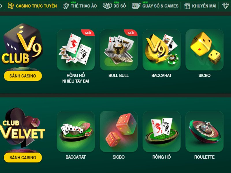 Casino trực tuyến và thể thao V9bet
